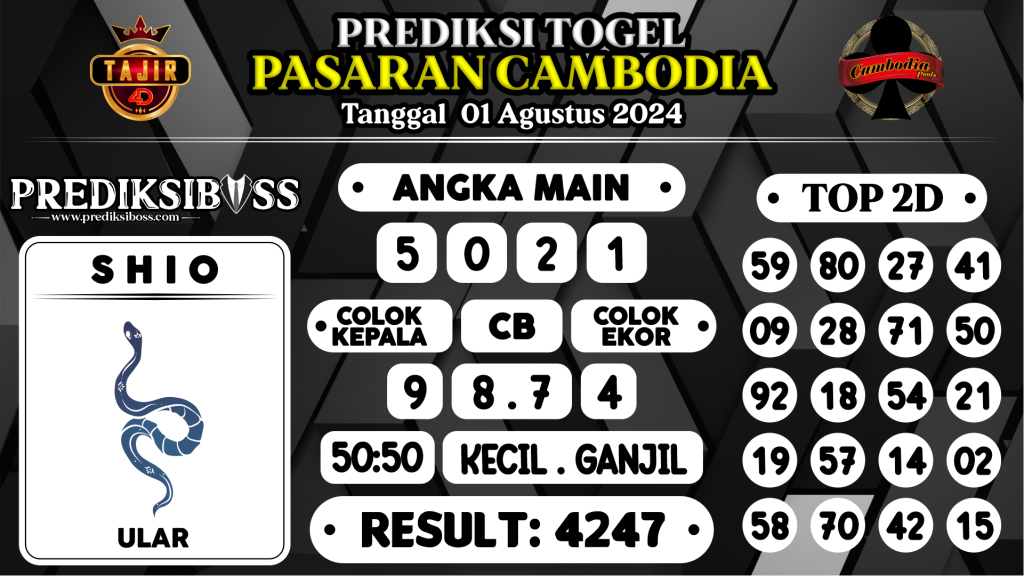 https://prediksibosstoto.com/prediksi-boss-togel-cambodia-kamis-01-agustus-2024/