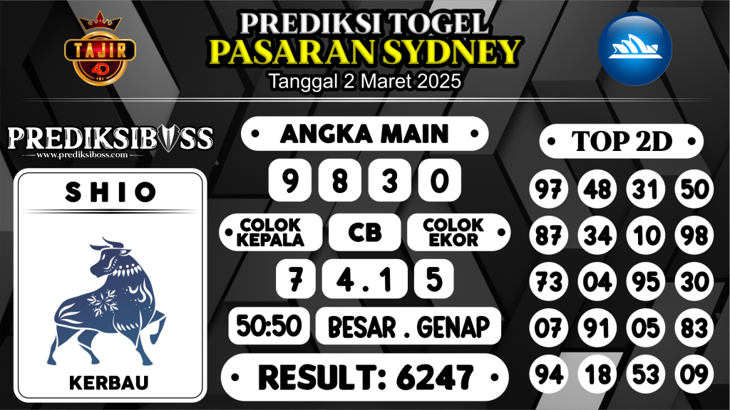 https://prediksibosstoto.com/prediksi-boss-togel-sidney-minggu-2-maret-2025/