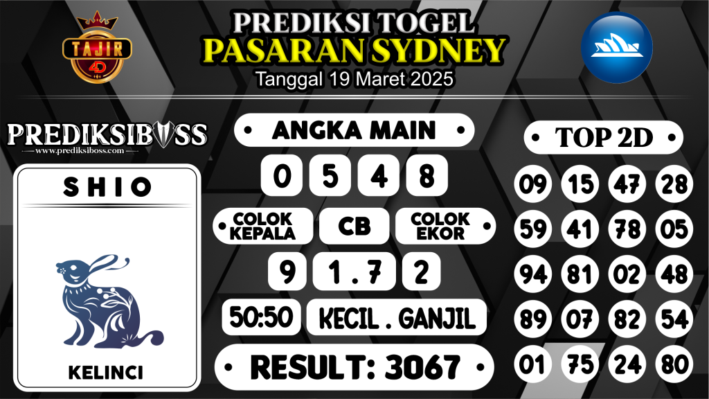 https://prediksibosstoto.com/prediksi-boss-togel-sidney-rabu-19-maret-2025/