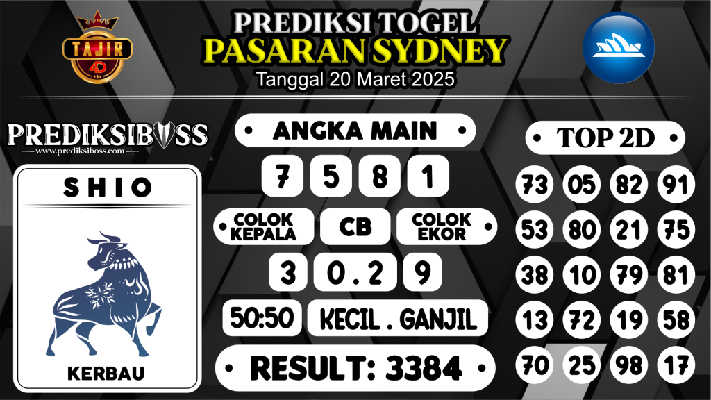 https://prediksibosstoto.com/prediksi-boss-togel-sidney-kamis-20-maret-2025/