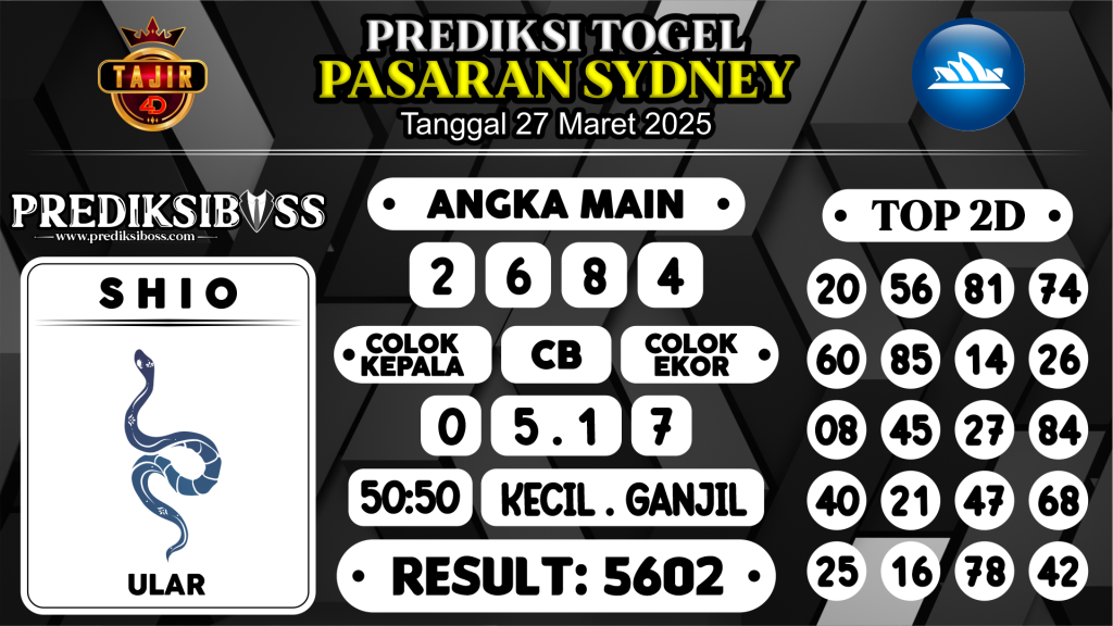https://prediksibosstoto.com/prediksi-boss-togel-sidney-kamis-27-maret-2025/