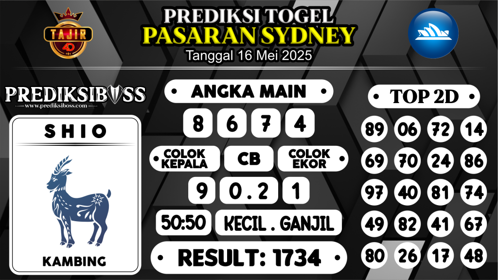 https://prediksibosstoto.com/prediksi-boss-togel-sidney-jumat-16-mei-2025/